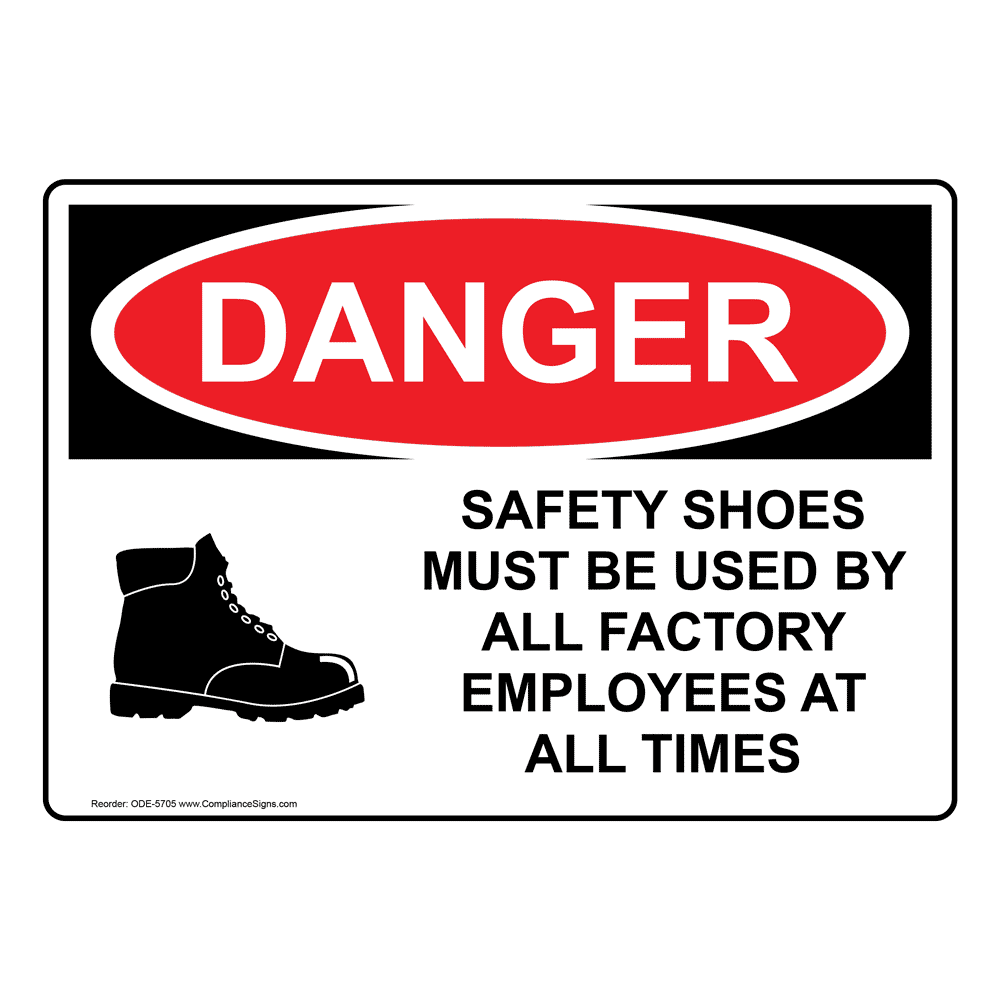 OSHA NOTICE Open Toe / Heel Footwear Prohibited Sign ONE16443 PPE