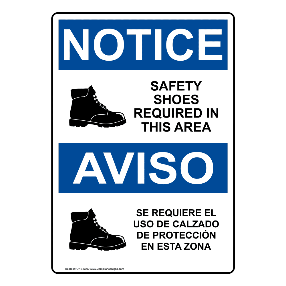 Portrait OSHA Steel Toe Shoes Required Sign With Symbol ODEP5885