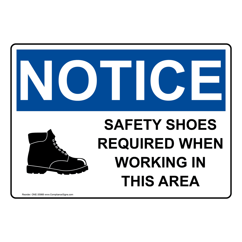 OSHA Safety Shoes Required When Working Sign With Symbol ONE35988