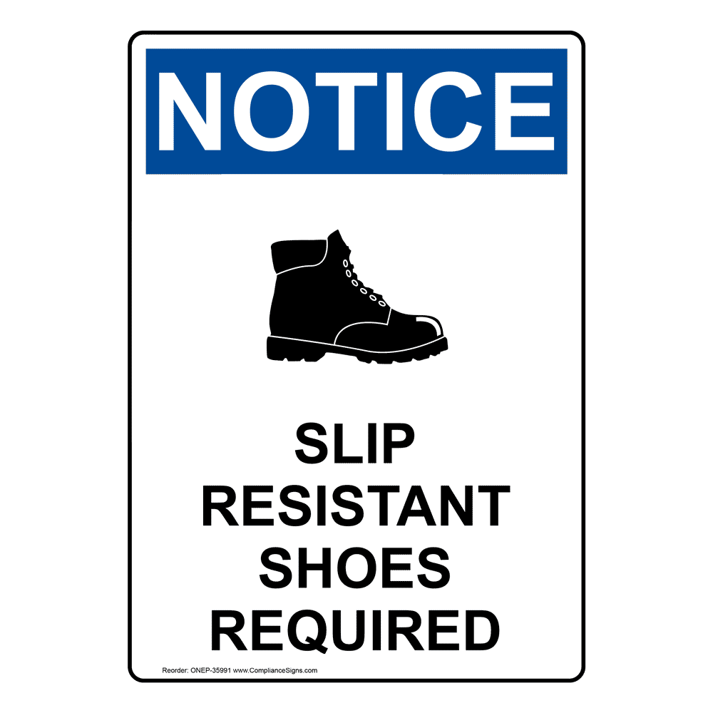 OSHA Slip Resistant Shoes Required Sign With Symbol ONE35991
