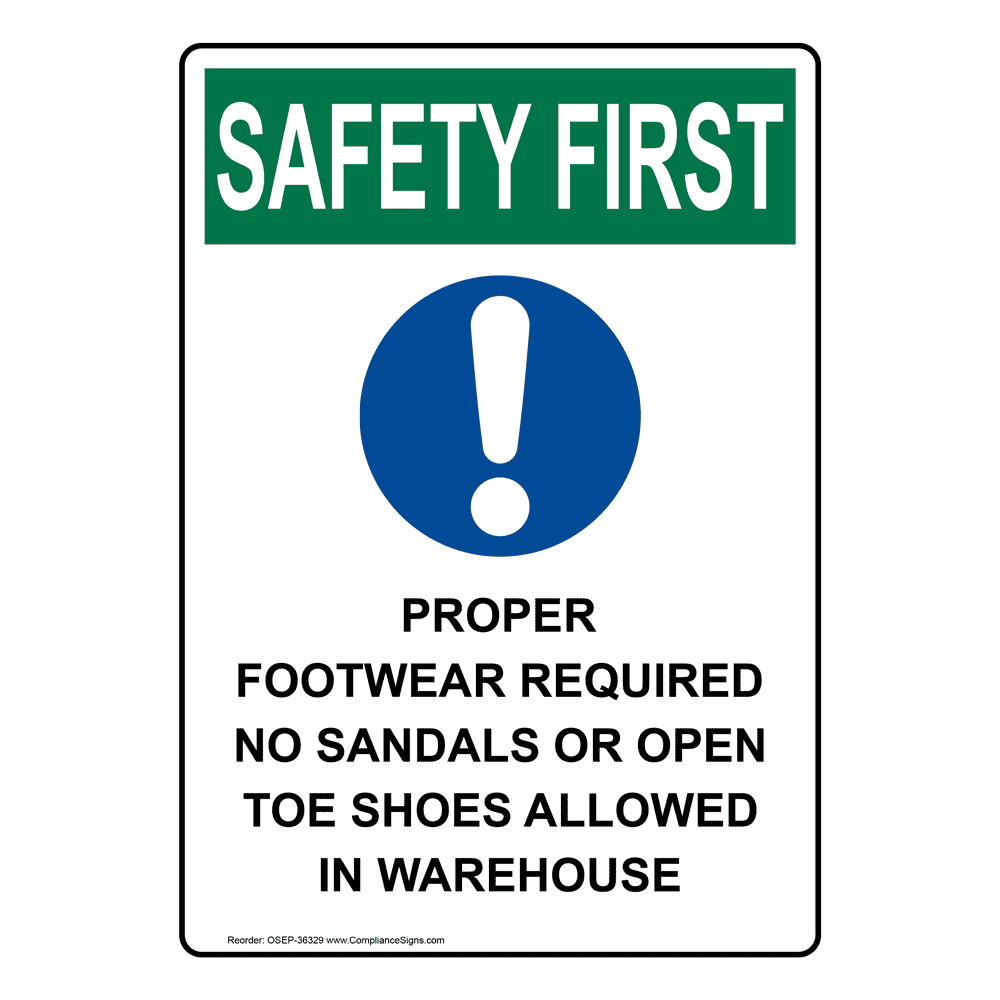 OSHA Proper Footwear Required No Sign With Symbol OSE36329