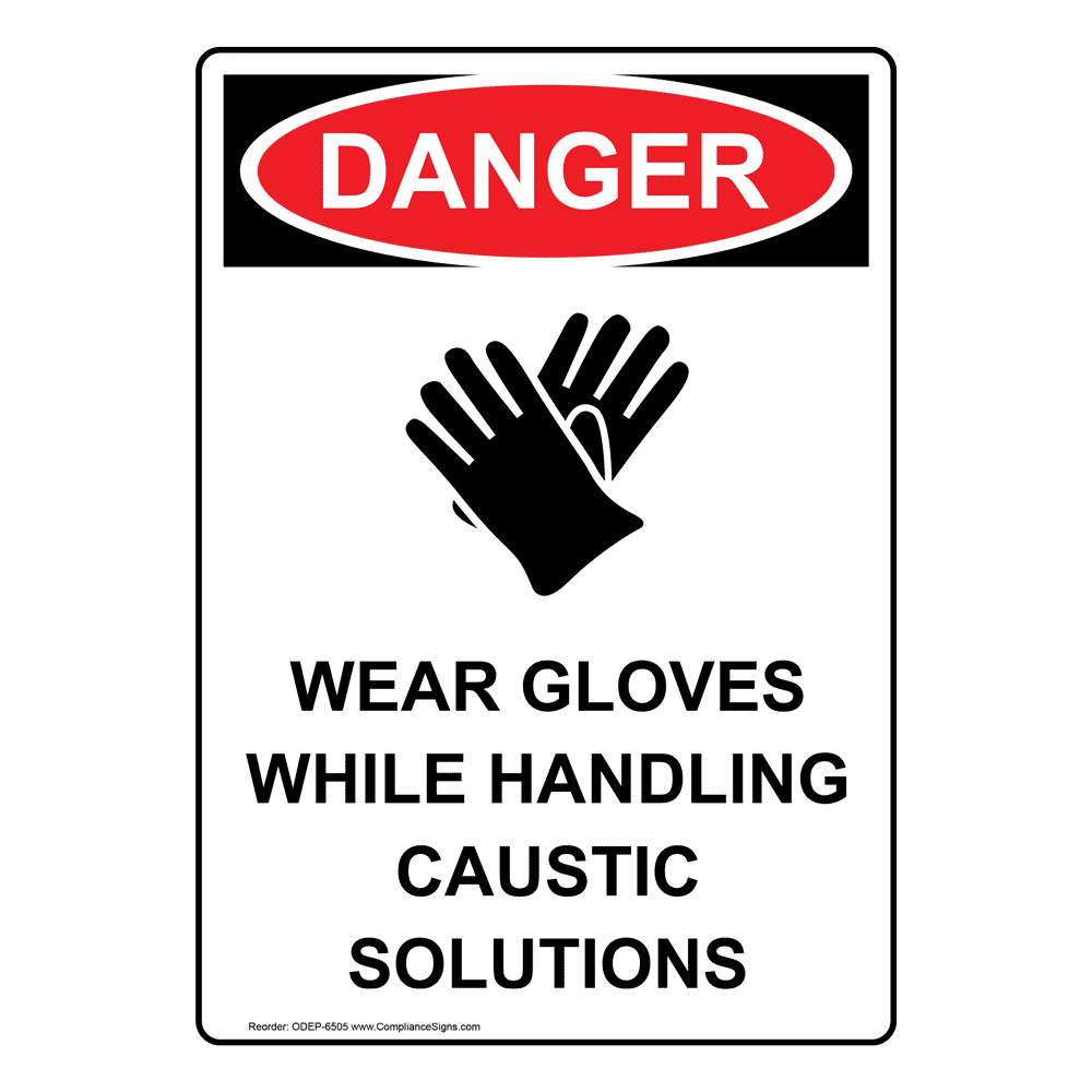 Portrait OSHA Wear Gloves While Handling Sign With Symbol ODEP6505