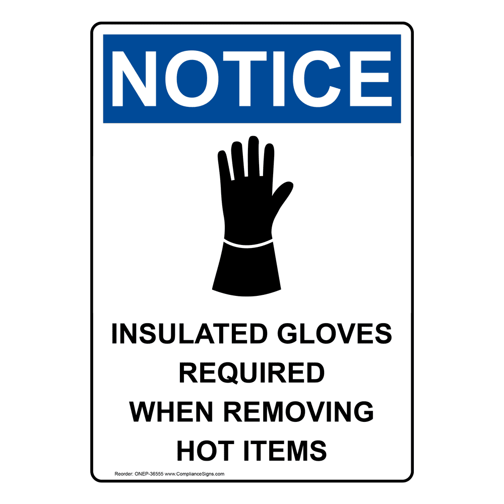 Portrait OSHA Insulated Gloves Required Sign With Symbol ONEP36555