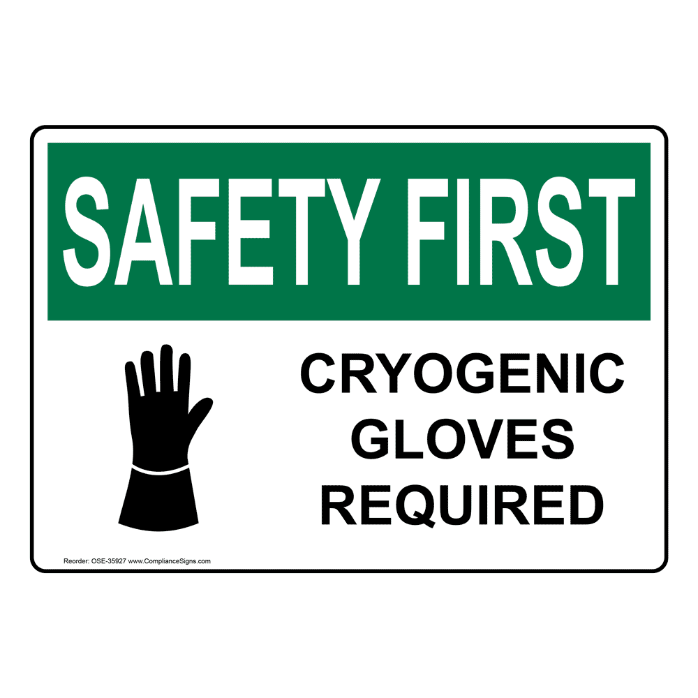 OSHA Latex/Nitrile Gloves Required Sign With Symbol ONE36556