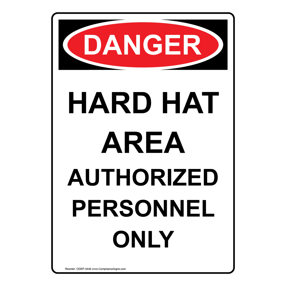 Portrait OSHA Hard Hat Area Sign With Symbol ODEP3445