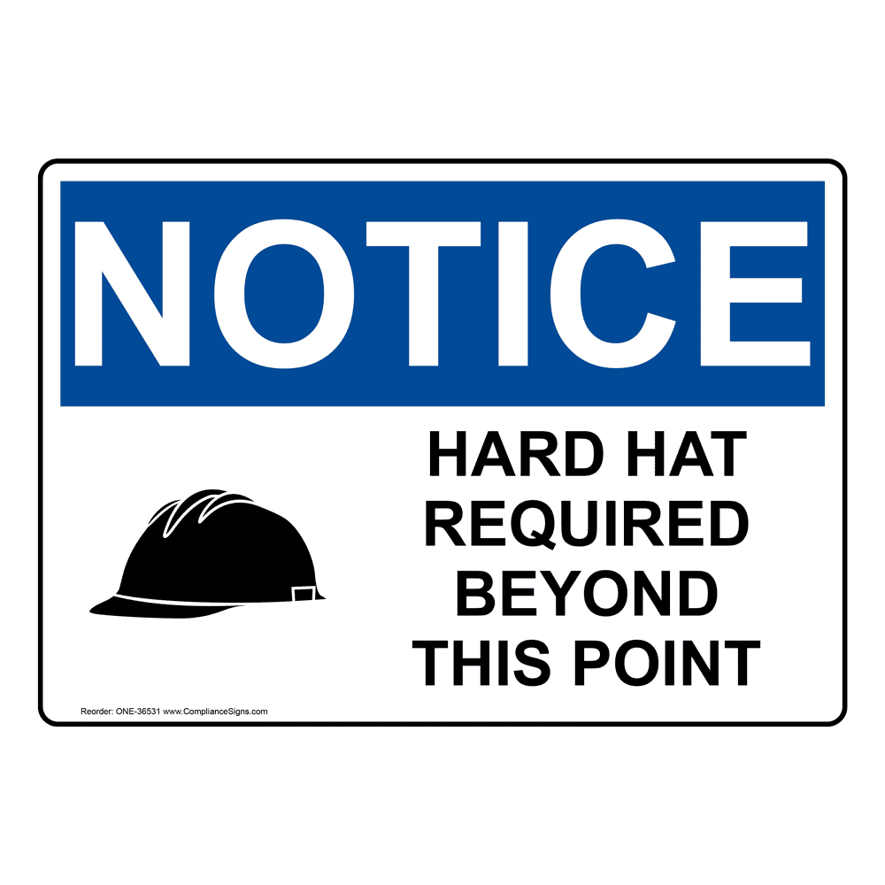 OSHA Bump Caps Required Beyond This Point Sign OSE35922