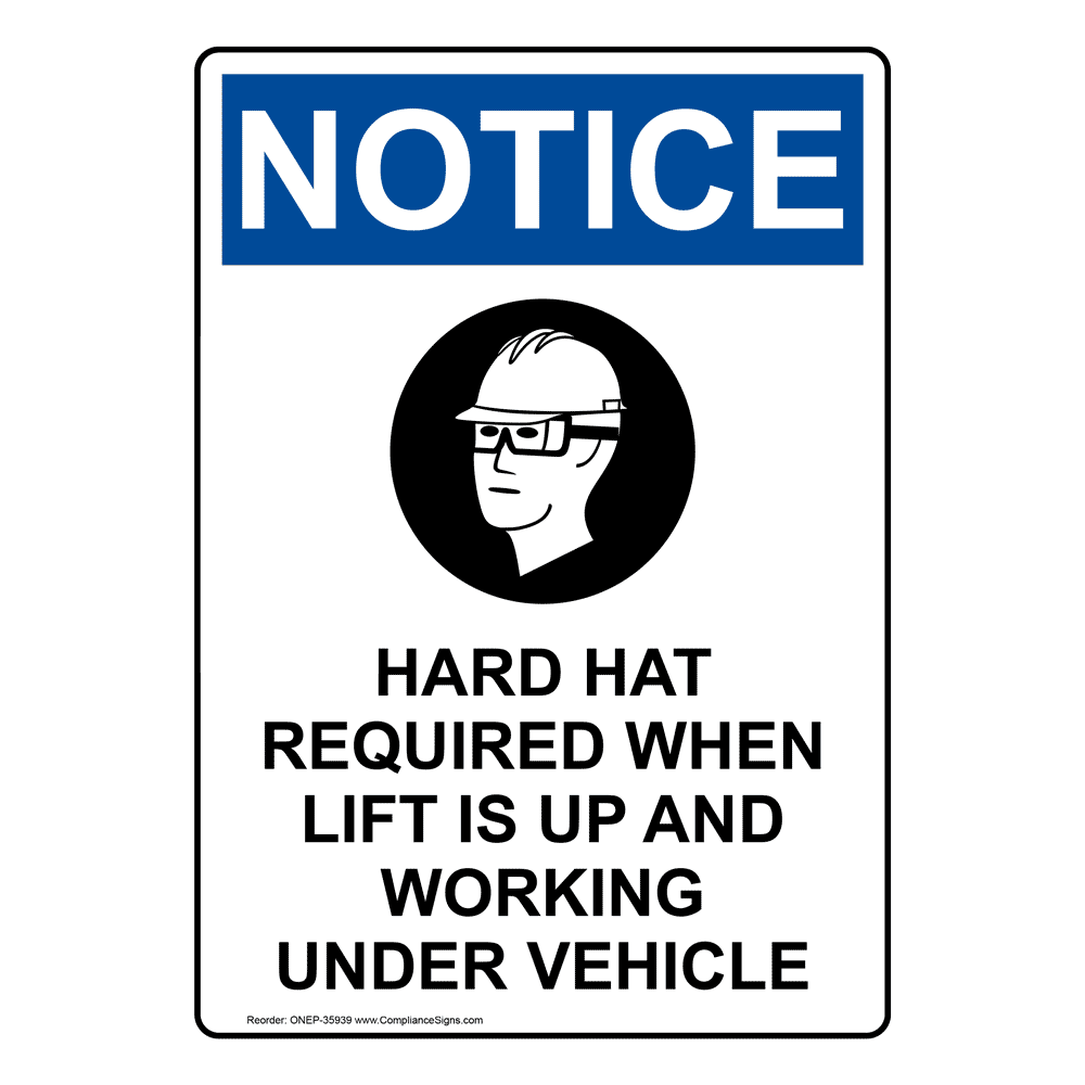 Portrait OSHA Hard Hat Required Sign With Symbol ONEP35939