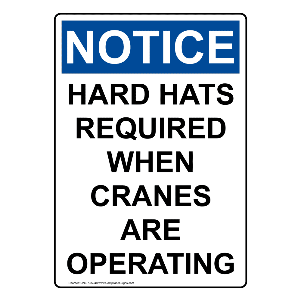Portrait OSHA Hard Hats Required At All Times Sign ONEP35944