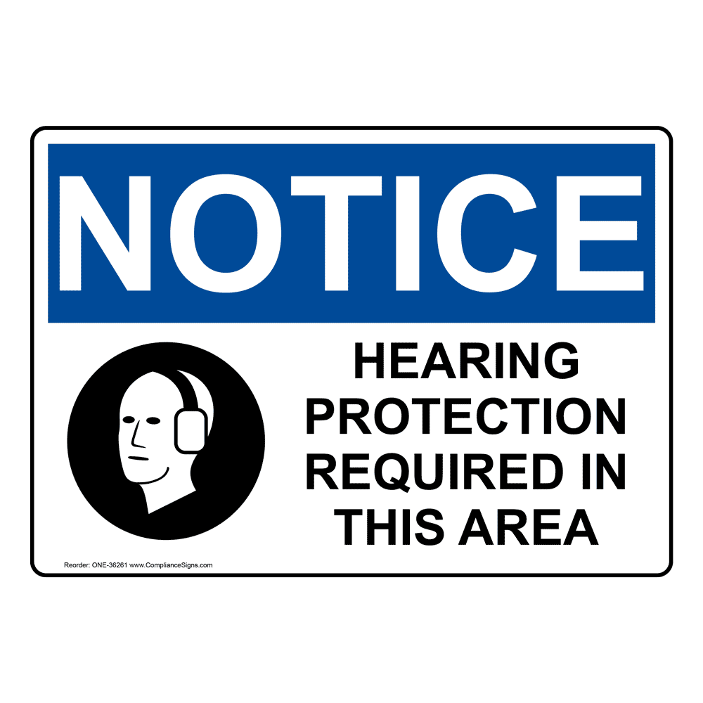 OSHA Hearing Protection Required Sign With Symbol ONE36266