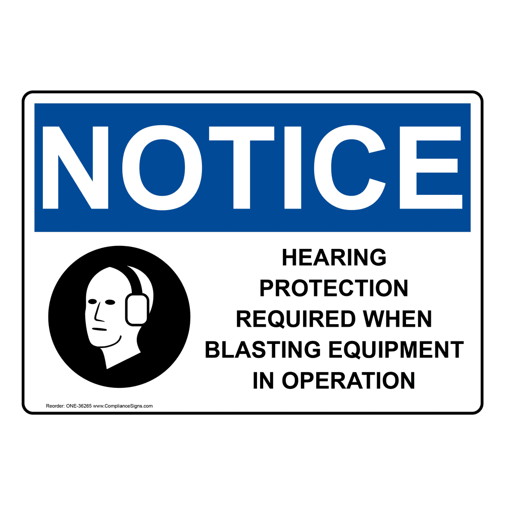 OSHA Hearing Protection Required Sign With Symbol ONE36265