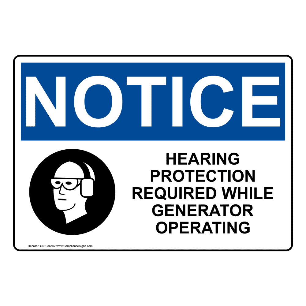 OSHA Hearing Protection Required Sign With Symbol ONE36552
