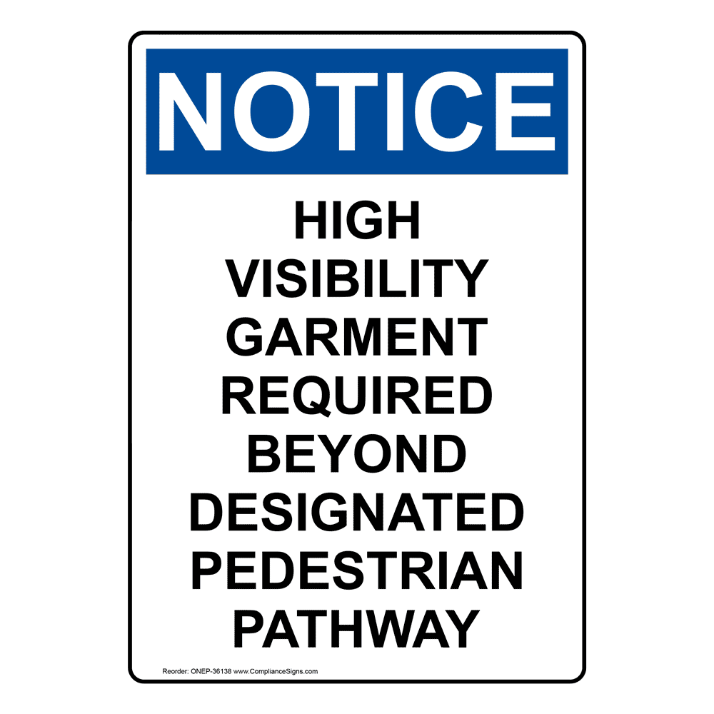 Portrait OSHA Reflective Safety Vest Required Sign OSEP35963