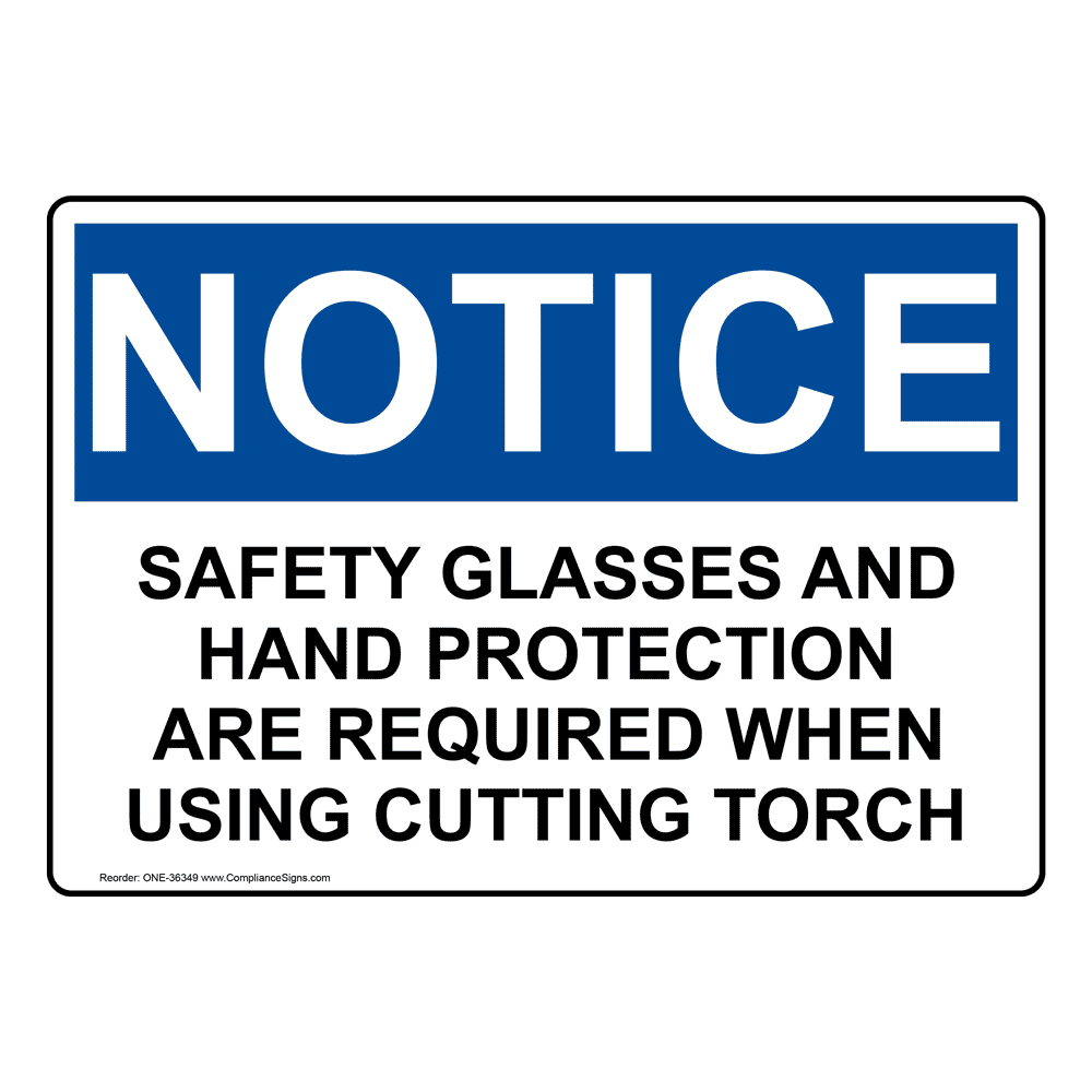 OSHA Safety Glasses And Hand Protection Are Required Sign ONE36349