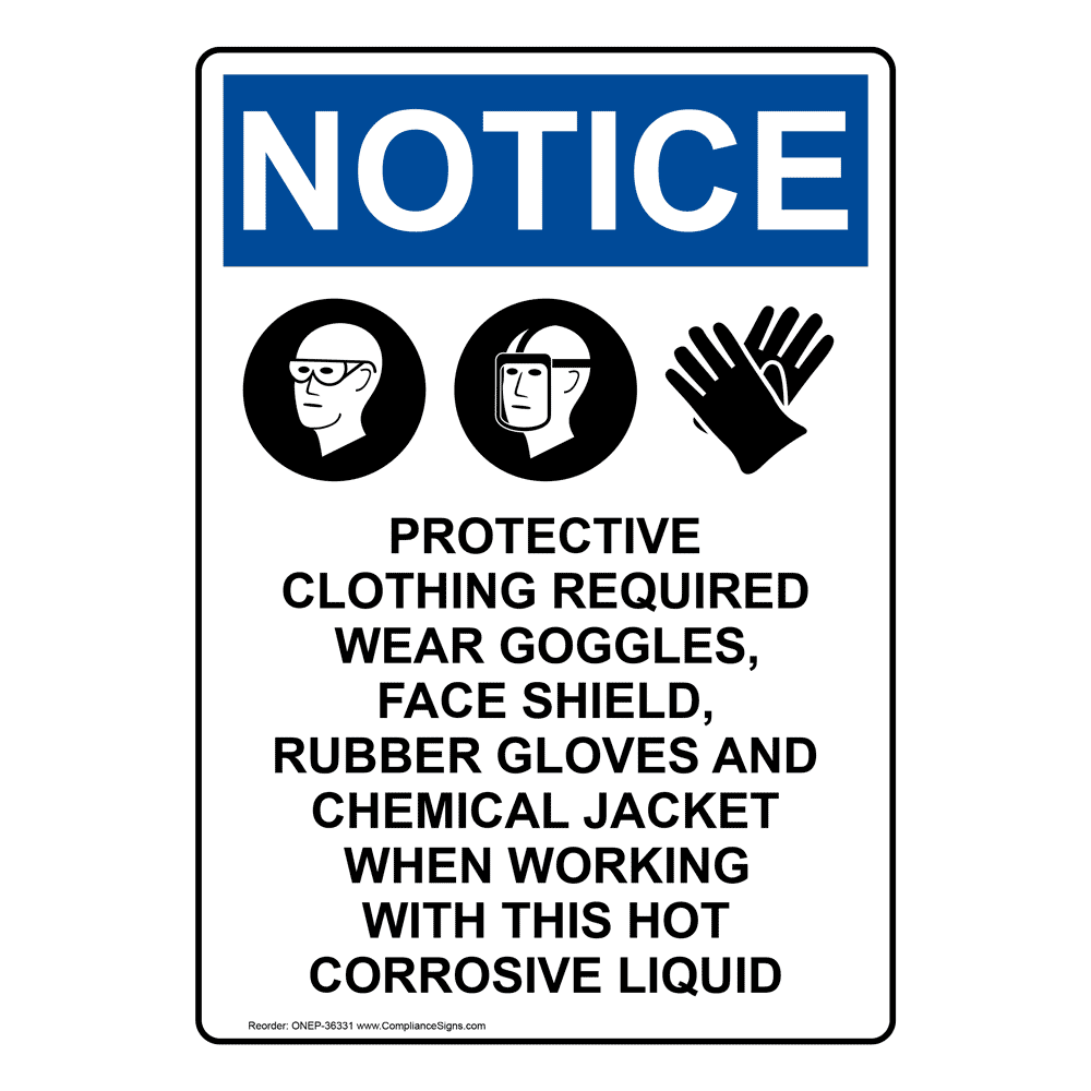 Portrait OSHA Protective Clothing Sign With Symbol ONEP36331