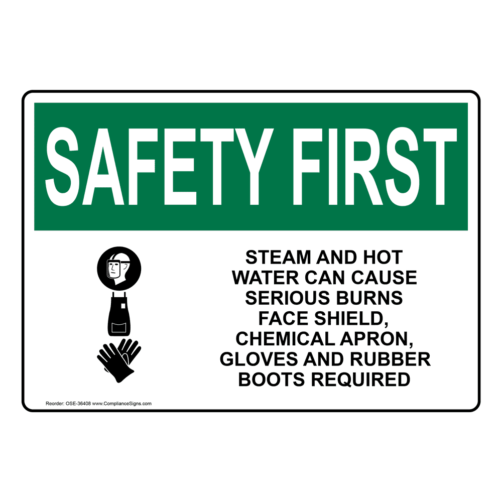 OSHA Steam And Hot Water Can Cause Sign With Symbol OSE36408