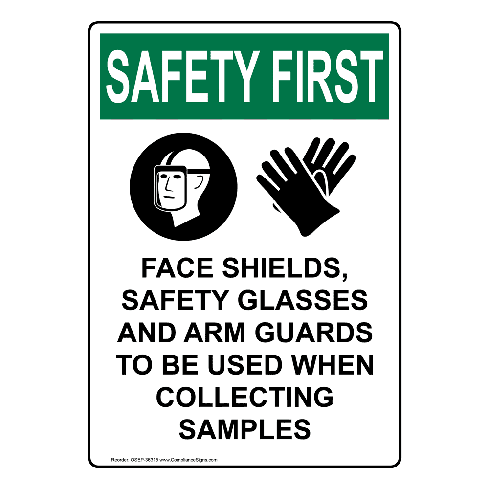 OSHA Face Shields, Safety Glasses Sign With Symbol OSE36315