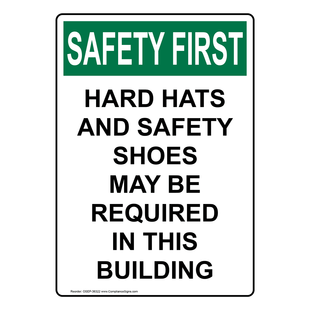 Portrait OSHA Safety Shoes Required Sign With Symbol OSEP35986