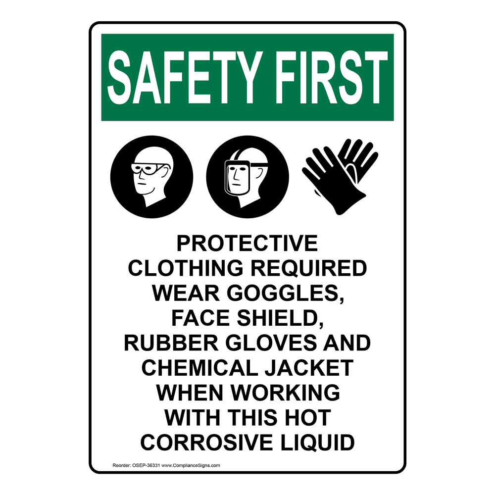 Portrait OSHA Cryogenic Gloves And Sign With Symbol OSEP36295