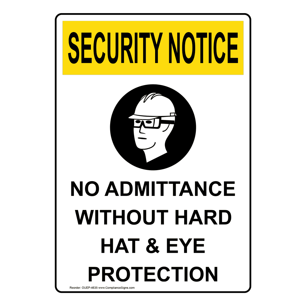 Portrait OSHA Safety Glasses Safety Sign With Symbol OSEP5665R