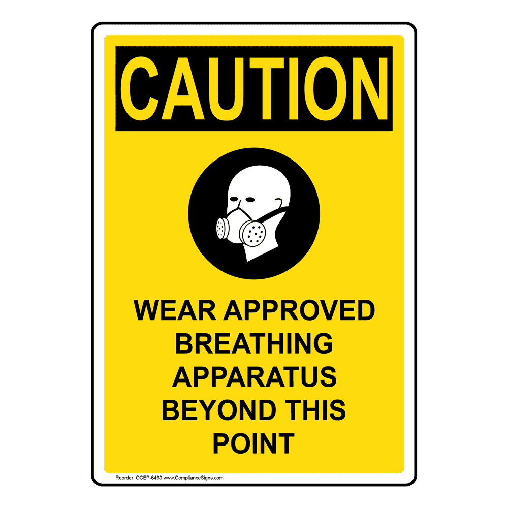 Portrait OSHA Respirator Required Sign With Symbol OCEP5535