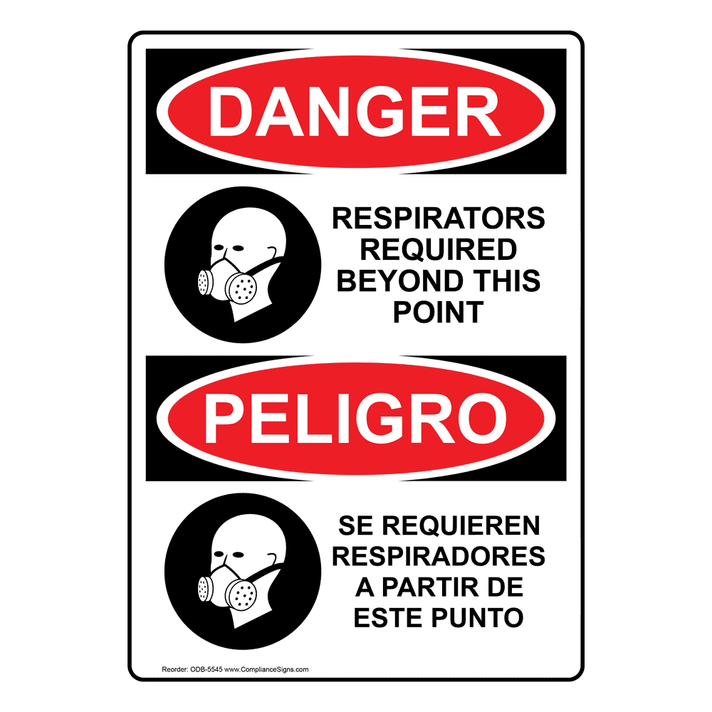 OSHA DANGER Respirators Required Beyond This Point Sign ODB5545 PPE