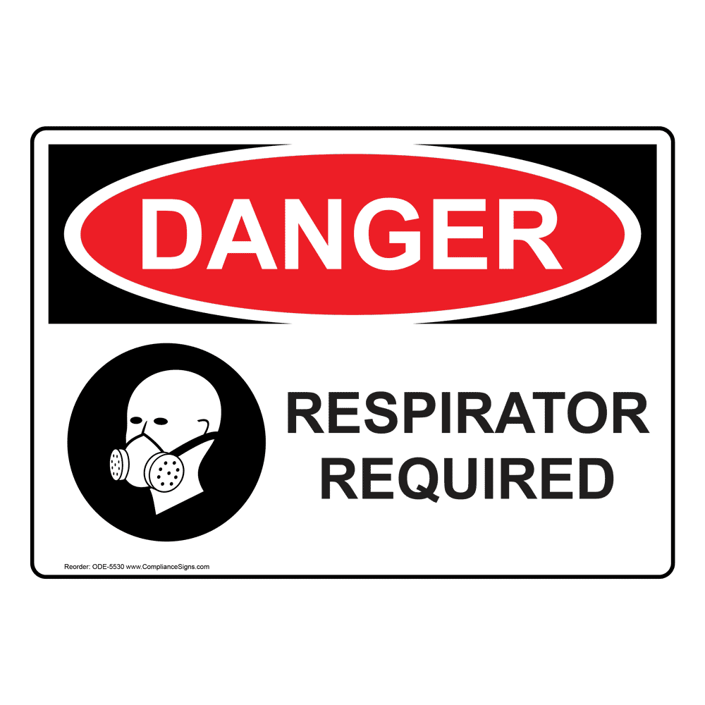 OSHA DANGER Respirators Required Beyond This Point Sign ODE5545 PPE