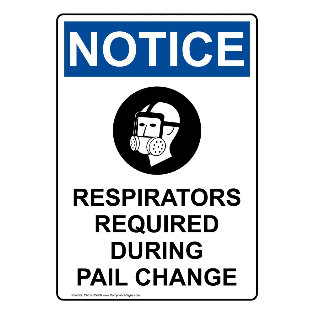 Portrait OSHA Respirators Required Sign With Symbol ONEP35966