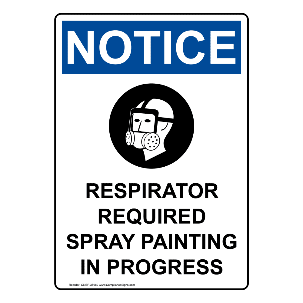 OSHA Respirator Required Spray Painting Sign With Symbol ONE35982