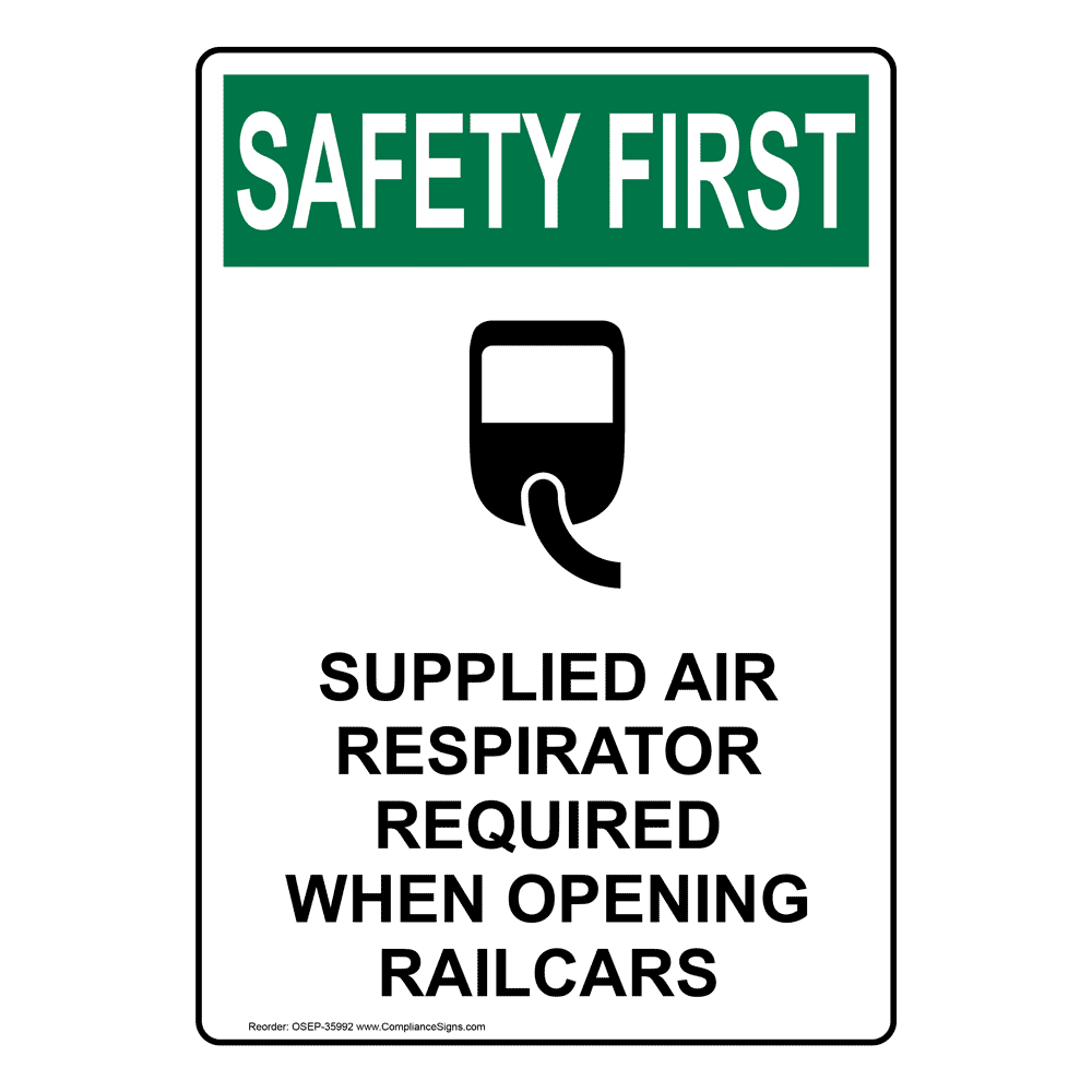 OSHA Supplied Air Respirator Required Sign With Symbol OSE35992