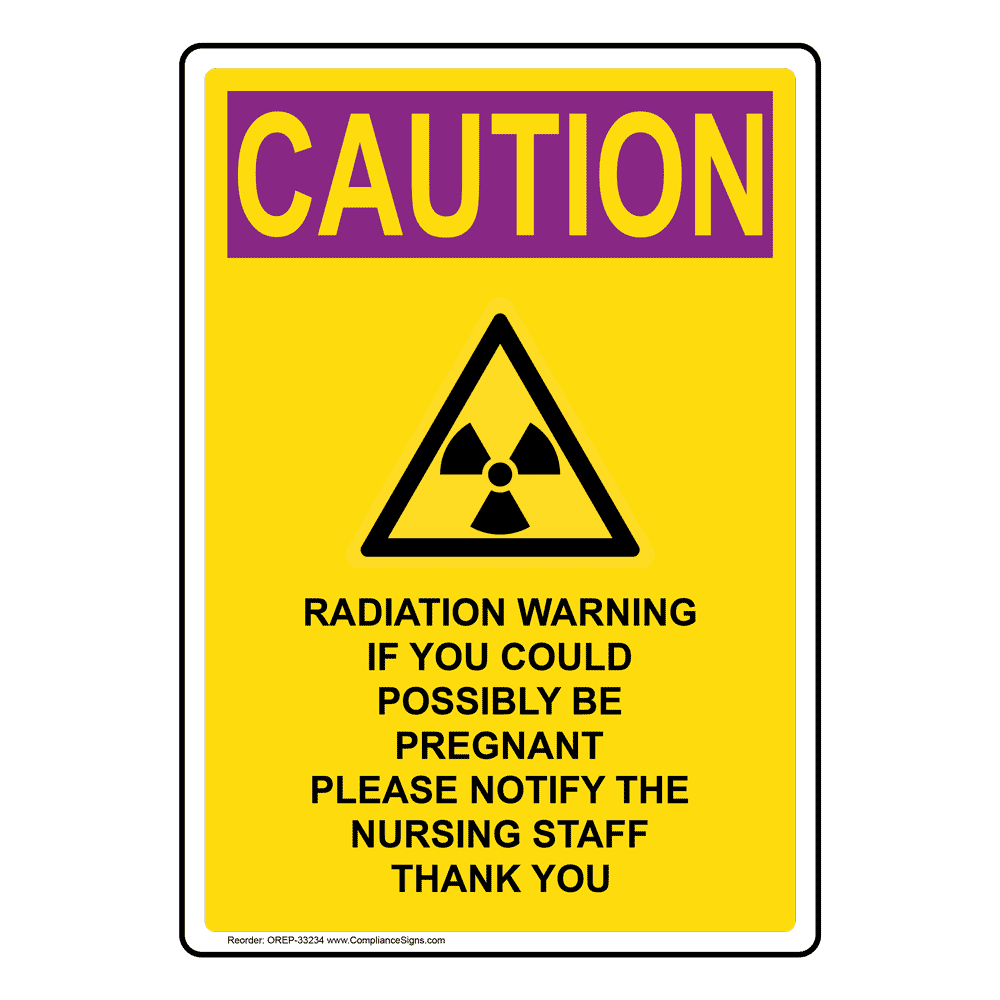 Portrait OSHA Radiation Warning Sign With Symbol OREP-33234