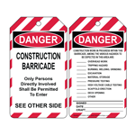 OSHA Danger Construction Barricade Safety Tag CS789642