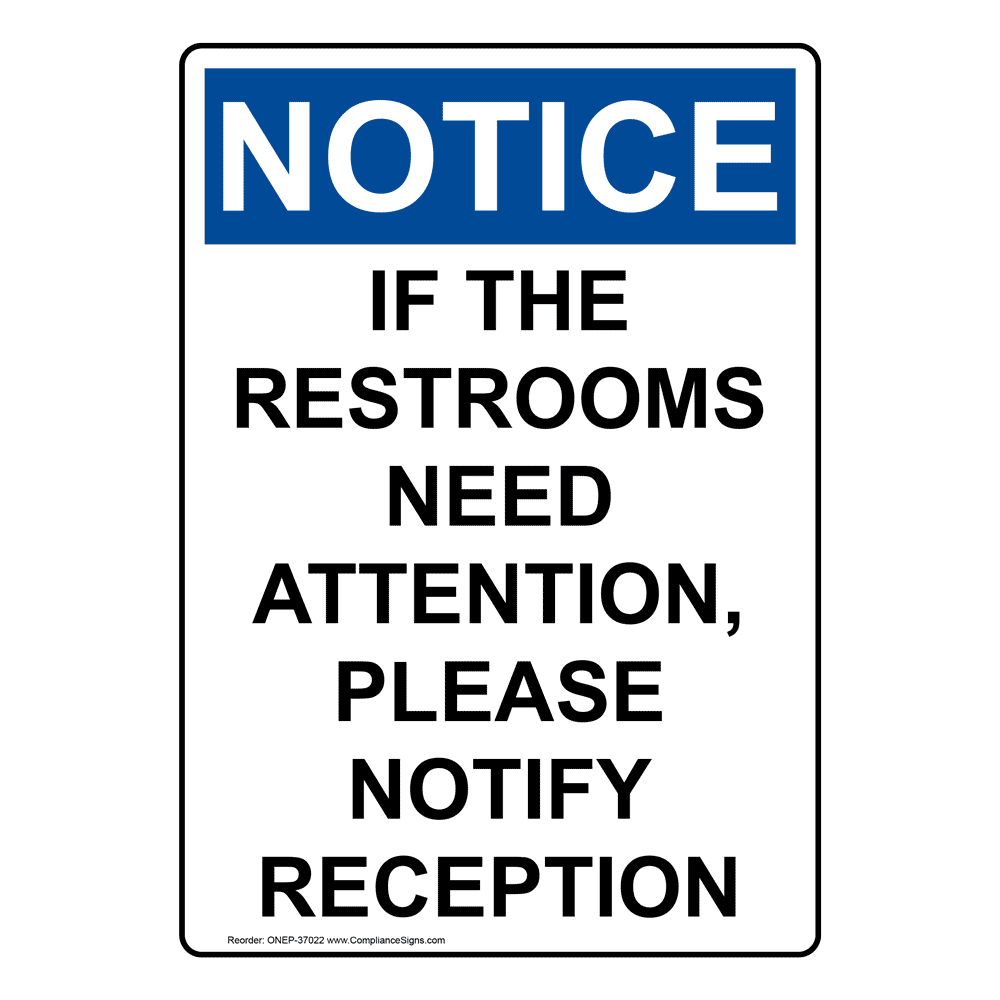 Portrait Please Ask For Key To Restroom Sign NHEP37156