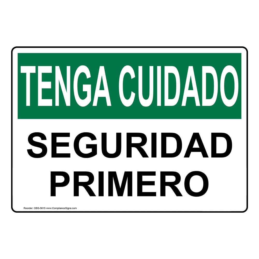 Safety Signs In Spanish Printable