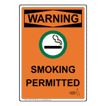 Portrait Delaware OSHA Smoking Sign With Symbol OWEP-7038-DE