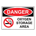 OSHA DANGER Oxygen Storage Area Sign ODE-16845 Smoking Prohibited