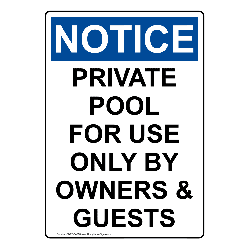 Portrait OSHA Pool Rules: Have Fun, Be Safe, Sign ONEP-34688