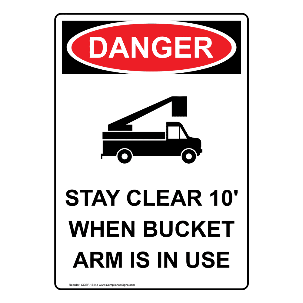 Portrait OSHA Crushing Hazard Outriggers Sign With Symbol ODEP18242