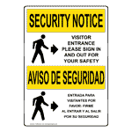 OSHA SECURITY NOTICE Visitor Entrance Sign In Bilingual Sign OUB-6346