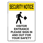 Portrait OSHA Visitor Entrance Please Sign With Symbol OUEP-6346