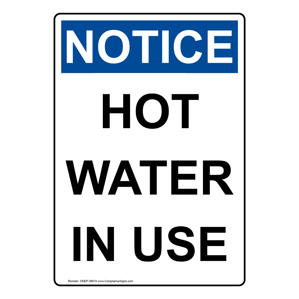 Portrait OSHA Cold Water Supply To Kitchen Sign ONEP36657