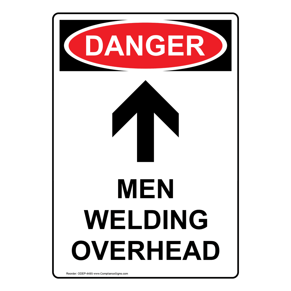 Portrait OSHA Welding Area Sign With Symbol ODEP6625