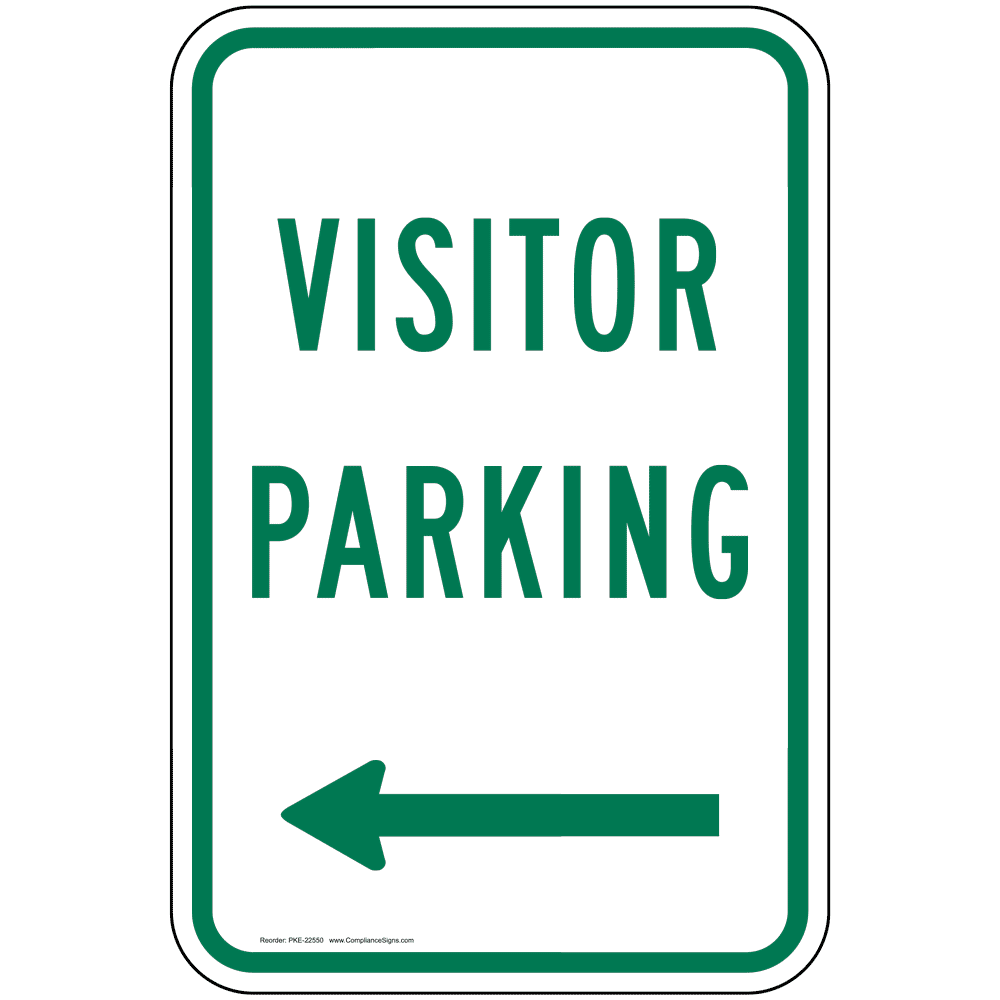 Visitor Parking Sign With Left Arrow PKE 22550 Parking Reserved