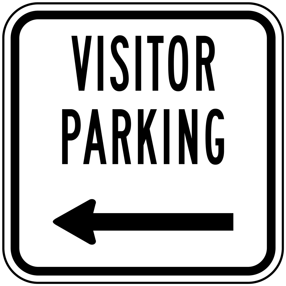 Visitor Parking Sign with Left Arrow PKE-22570 Parking Reserved