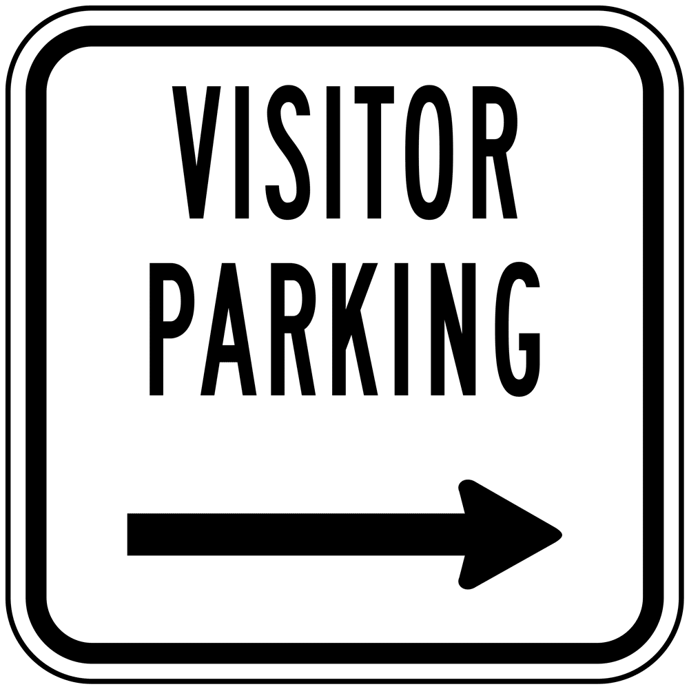 Visitor Parking Sign With Right Arrow PKE22575 Parking Reserved