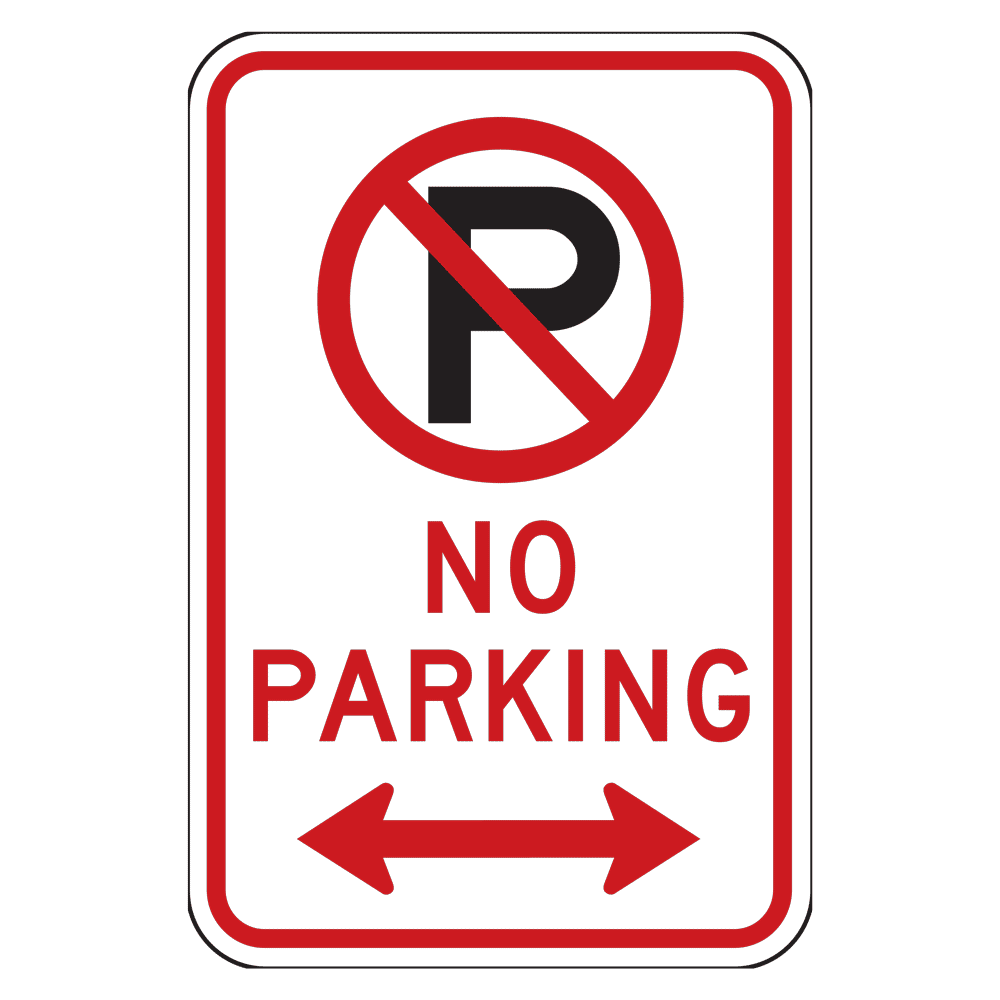 Reflective No Parking Sign With Left / Right Arrow CS689646
