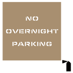 NO OVERNIGHT PARKING Stencil NHE-19070 Parking Not Allowed