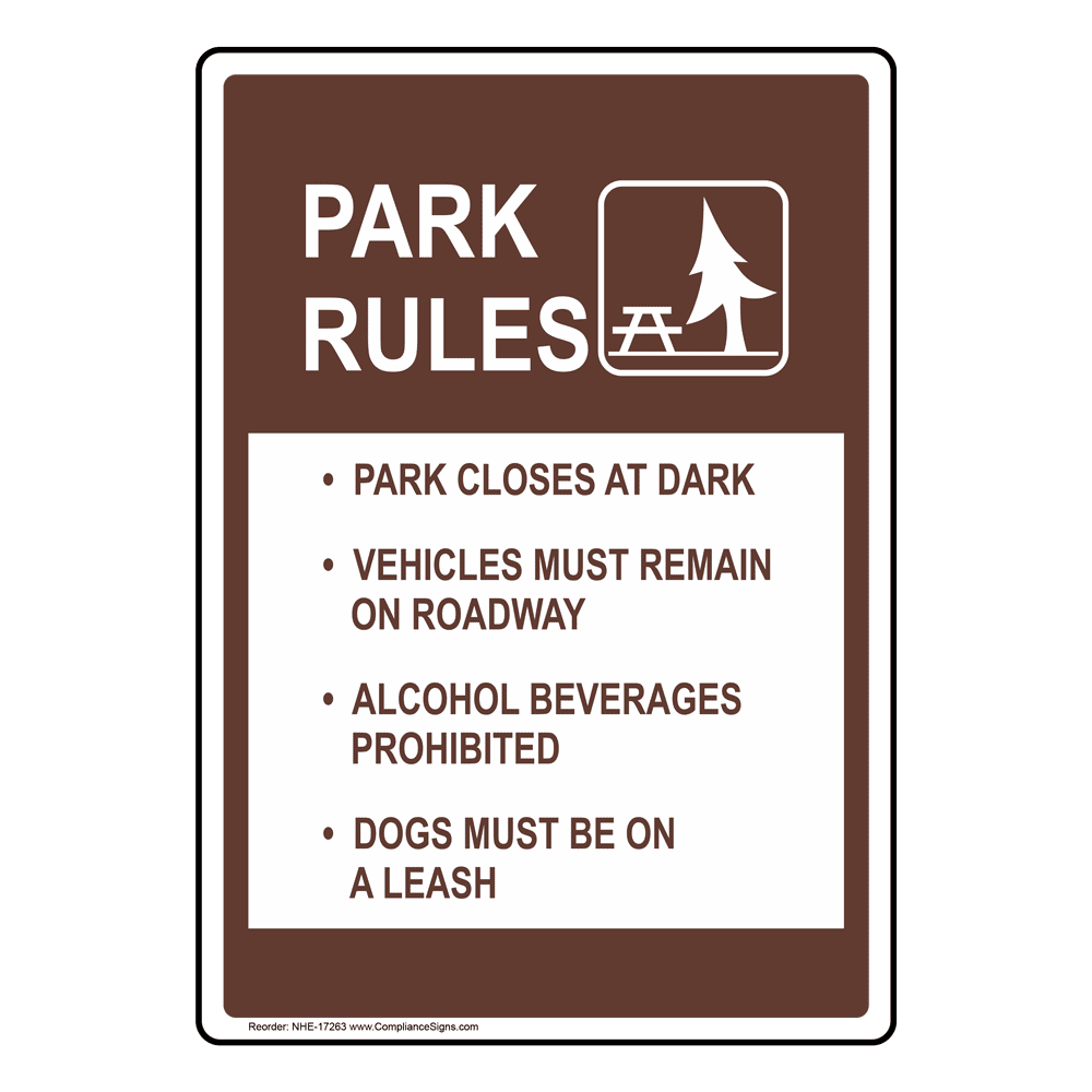 Park Rules Sign NHE-17263 Parks / Camping
