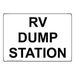 Rv Dump Station Sign NHE-50540