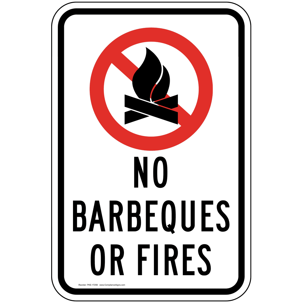No Barbeques Or Fires Sign PKE17256 Parks / Camping