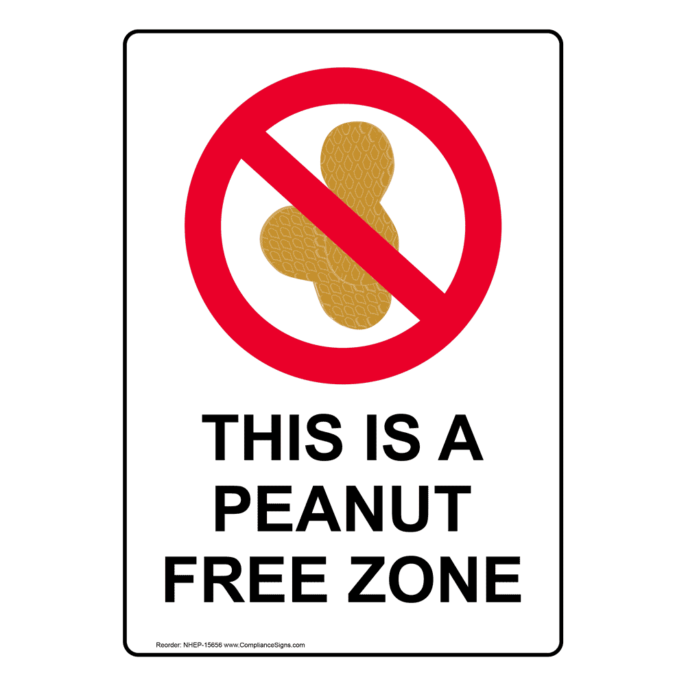 Portrait This Is A Peanut Free Zone Sign With Symbol NHEP15656